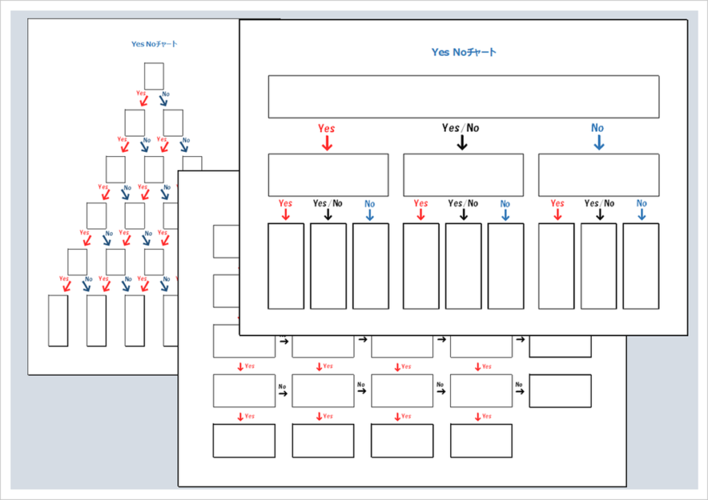 YesNoチャートテンプレート3種類のデザイン