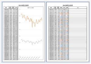 身体検査記録表のExcelテンプレート