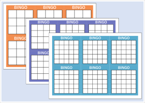 9マス・16マス・25マスのビンゴカード
