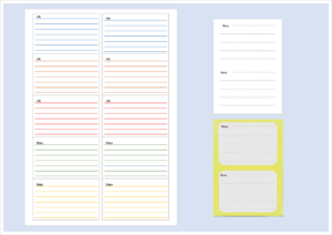 市販マルチカードとダイソーシール印刷用メモ