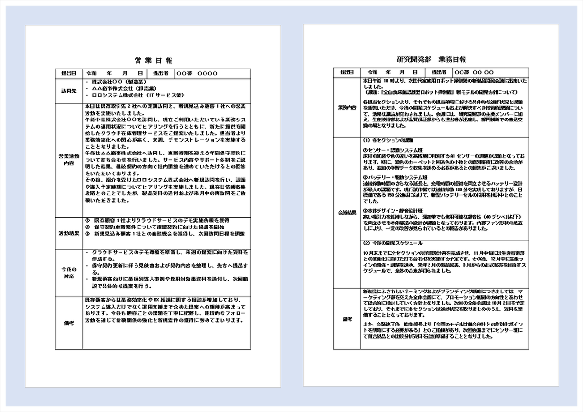 営業日報・業務日報の無料Wordテンプレートを紹介するアイキャッチ画像